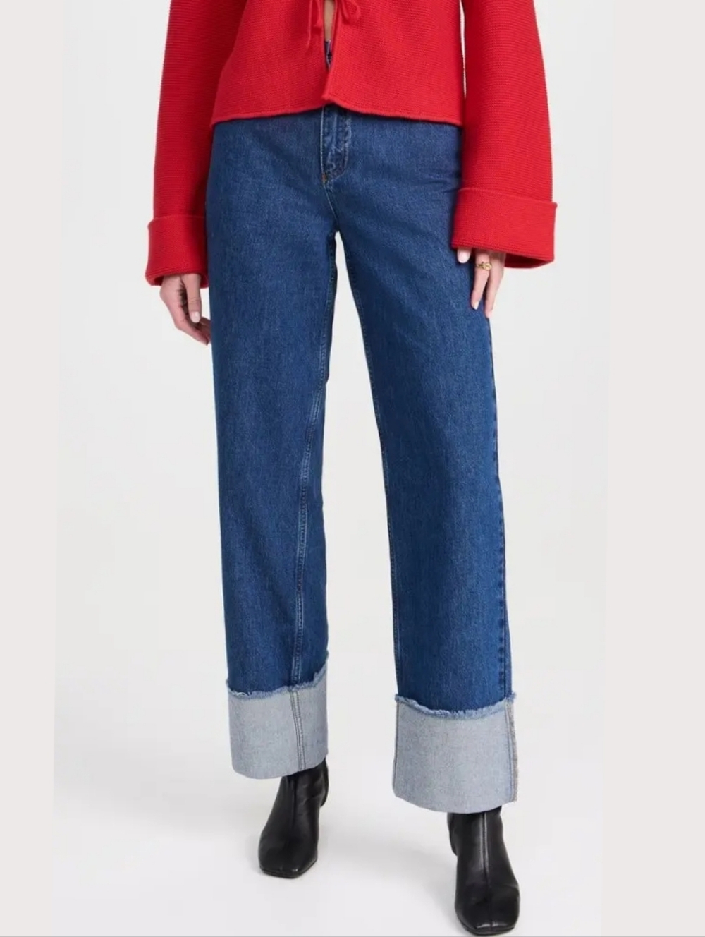 Aligne Soy Turn Up Straight Leg Cuffed Jeans